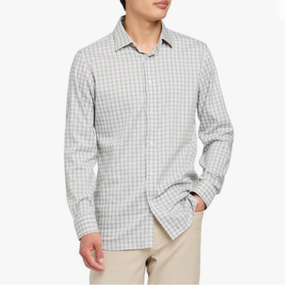 Faherty The Movement Shirt Plaid Button Up Long Sleeve‎ Fern Valley Plaid Large